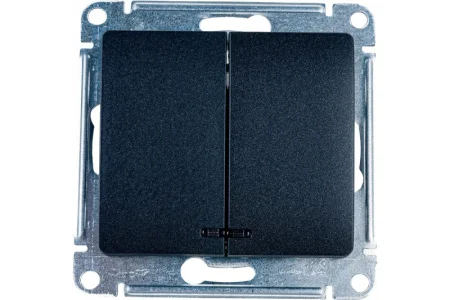 Выключатель 2-кл СП "Glossa" 10А IP20 (сх. 5а) 10AX с подсветкой механизм антрацит SE GSL000753