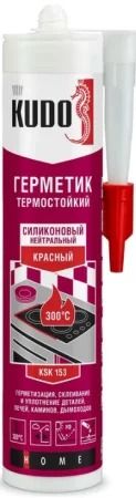 Герметик KUDO KSK-153 силиконовый нейтральный высокотемпературный, красный, 280 мл KSK-153 *12