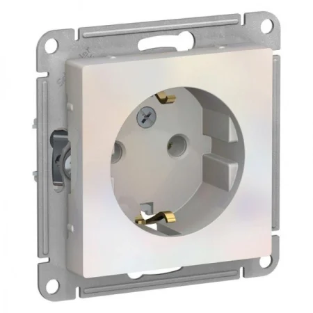 Механизм розетки 1-м СП AtlasDesign 16А с заземл. жемчуг SchE ATN000443