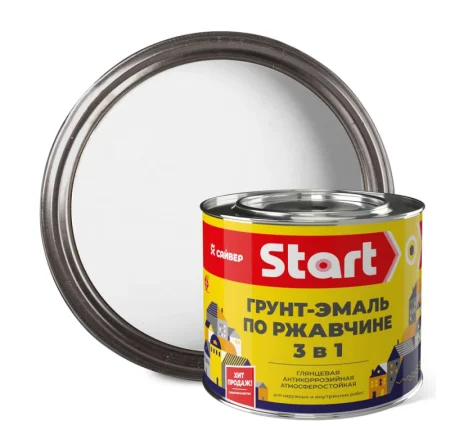 Грунт-эмаль 3в1 по ржавчине Старт желтый 1,8кг