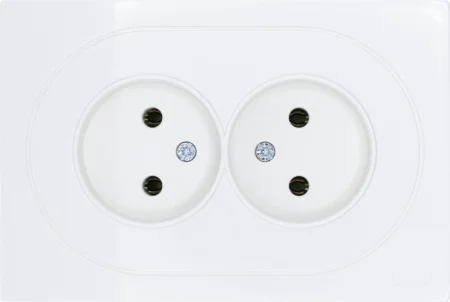 Розетка 2-м OSEN б/з ПБТ белая Lezard 743-0200-127BPCH *1/10/120
