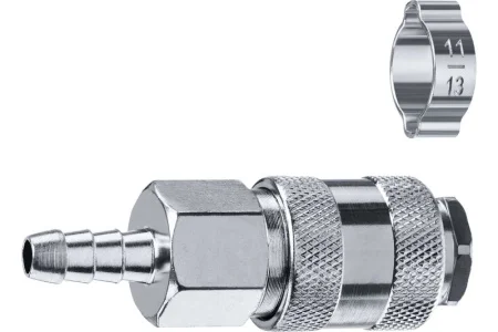 Набор ЗУБР Профессионал штуцер "елочка", 8 мм - рапид муфта, переходник с обжимным хомутом 64917-08