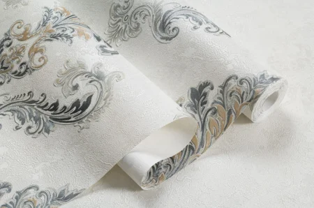 Обои горячего тиснения Таормина 10952-02 1,06х10м дамаск черно-белые