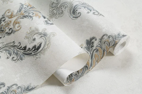 Обои горячего тиснения Таормина 10952-02 1,06х10м дамаск черно-белые