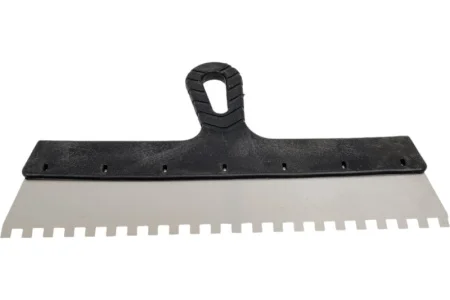 STAYER  PROFlat, 350 мм, зуб 8 х 8 мм, пластиковая ручка, зубчатый, нержавеющий фасадный шпатель, Pr