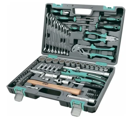 Набор инструментов 76 предм. 1/2", 1/4", CrV, 12-гранные головки, пласт.кейс Stels 14116 *1