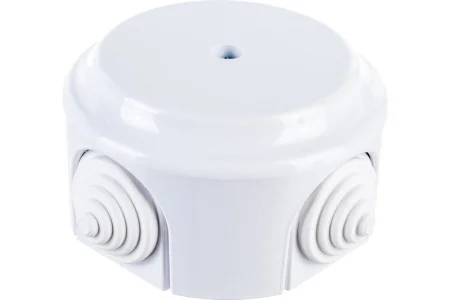 Монтажная коробка Ø94, ОУ с сальниками "Ретро" белый КМ-449 (Bylectrica) *1