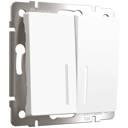 Выключатель Werkelдвухклавишный проходной с подсветкой (белый матовый) W1122161