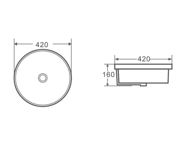 Раковина под столешницу D&K Matrix DT1391816 белый