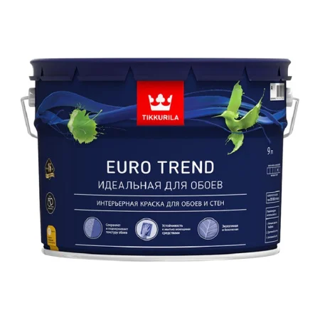 Краска Tikkurila Euro Trend для обоев и стен матовая 9л