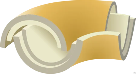 Отвод 90гр скорлупа д/трубы D32 (50мм) ППС *1