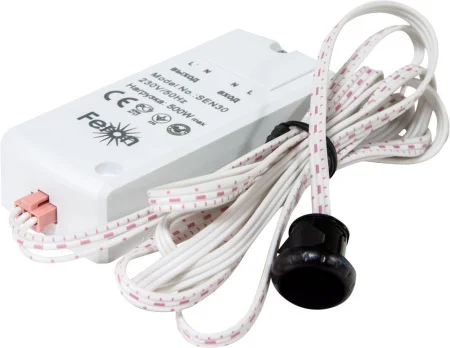 Датчик движения SEN30 с 1.5м кабелем 230V 500W 5-8см 30° белый 22068 (Feron)  1