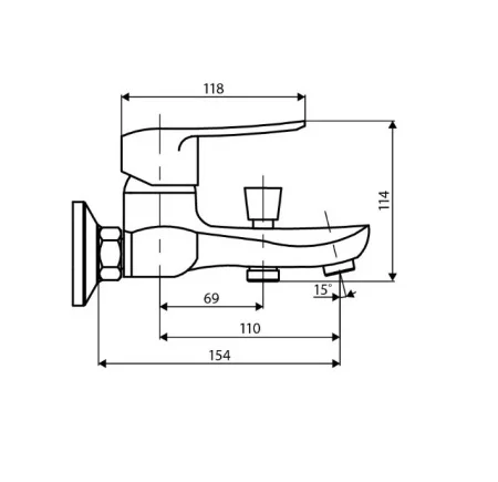 Смеситель для ванны одноручный Dorff Ultra D5010000