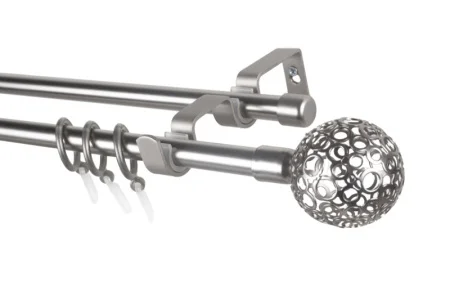 Карниз мет.раздвижной Ажур Ø16/19мм 1,6-3,0м 2-х рядный САТИН *1