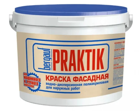 Краска ВД полиакриловая фасадная д/наружных работ Praktik 11кг база С 90497 (Bergauf) *44