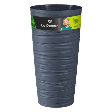 Кашпо д/цветов пласт. "Модерн максимум" 15л, h-610 антрацит КШ-9532 (La Decoro) *1