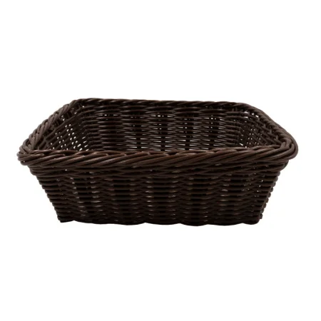 Корзина настольная квадратная "Полиротанг", Д240 Ш240 В75, коричневый Zong-20