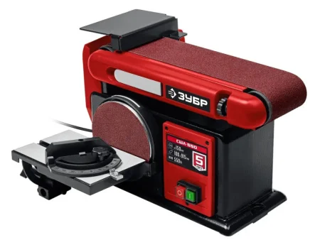 Станок шлифовальный тарельчато-ленточный 550Вт диск 150мм, 100х914мм, 2980 об/мин, 450 м/мин, 20кг Зубр СШЛ-550 *1