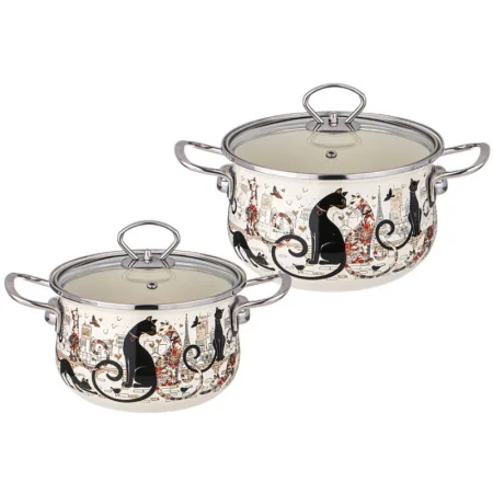 Набор посуды Agness "Парижские Коты" 2л 18х11см 2,8л 20х12см 4 предмета 934-710 *1