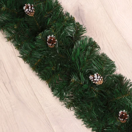 Гирлянда хвойная "Каминная" шишки серебро d-30 см длина -160 см  9246850