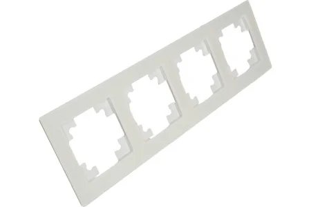 Рамка 4-м "Катрин" стекло белый матовый GFR00-7004-01M Stekker *1