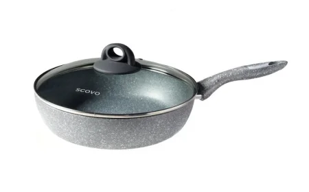 Сотейник SCOVO Stone Pan 26см со стеклянной крышкой ST-022