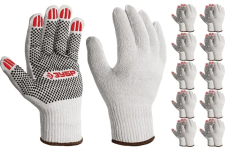 Перчатки XL10 х/б с ПВХ покрытием (точка), 10 класс, 10 пар Зубр Оптима 11440-XL10 *1