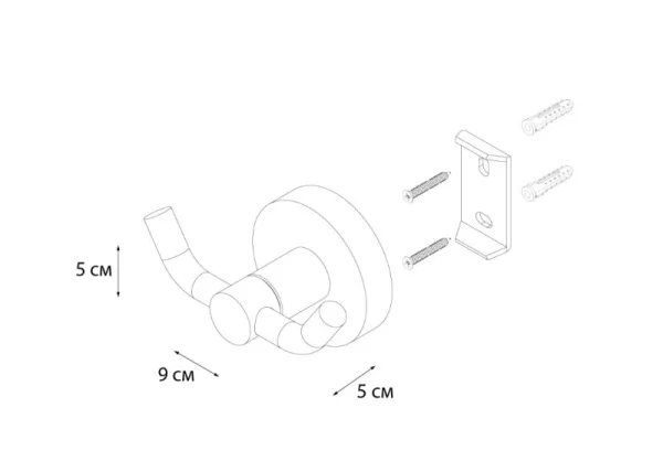 Крючок двойной Fixsen Сomfort Gold FX-87005A золото сатин