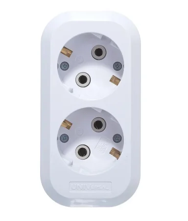 Колодка удлинителя 2-м с заземл. АБС-пластик E302 UNIVersal *1