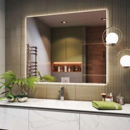 Зеркало с подсветкой Vigo Quadro Comfort z.QUA.1200.Comfort 1200х1000мм с антизапотеванием, бесконтактный сенсор