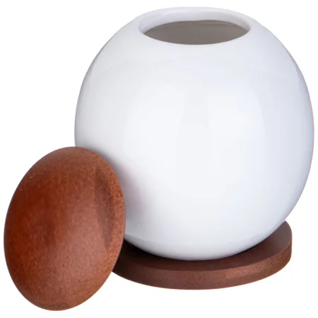 Банка Lefard "Native" 11х13см 600мл с деревянной крышкой на деревянной подставке 587-204 *1/24