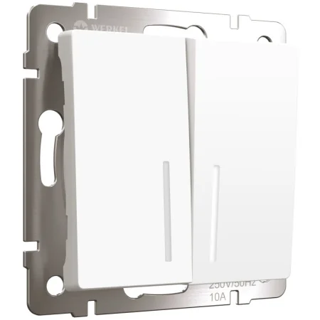 Выключатель Werkel двухклавишный с подсветкой (белый матовый) W1120161