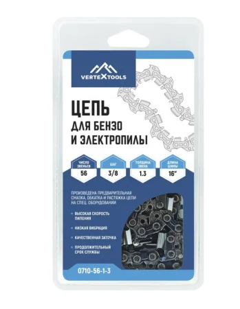 Цепь для бензо и электропилы 3/8" LP 56-1.3 Vertextools 0710-56-1-3 *1