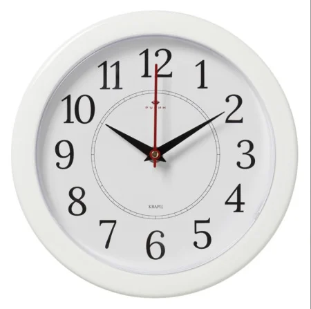 Часы настенные "Классика" d=24,5см корпус белый Рубин 2323-293W *1