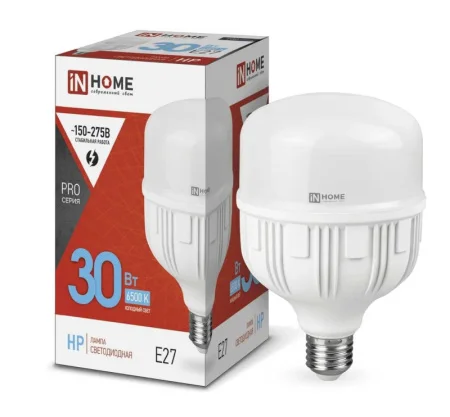 Лампа Е27 цилиндр 30Вт 6500К холод. бел. E27 2850лм 230В LED-HP-PRO (In Home) *1