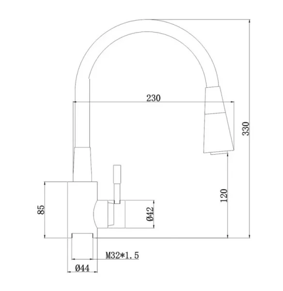 Смеситель для кухни одноручный с высоким силиконовым изливом Антей Мармелад 572576 черный