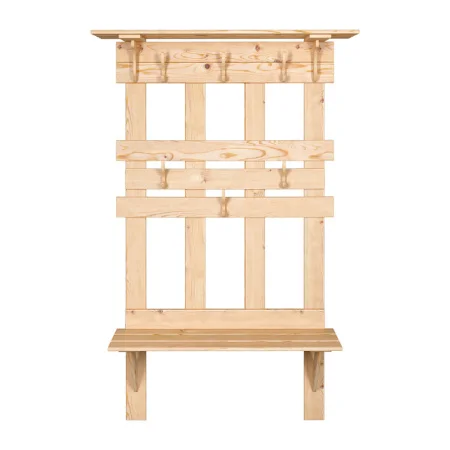 Вешалка с полкой и скамейкой 173х110х32см сосна класс АВ Банные штучки 33154