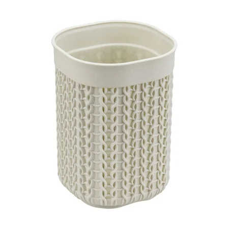 Стакан для зубных щеток Вязание белый ротанг М-Пластика М1821
