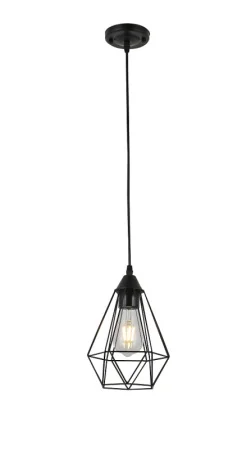 Светильник потолочный LV 9398/1 Бихам Черный Е27 60W Ø170 H800мм