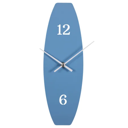 Часы настенные "Волна" из металла, 37х12 см, открытая стрелка, пастельно-синий Рубин 3712-002 *1