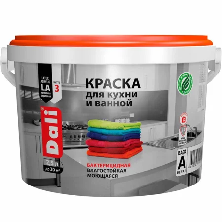 Краска ВД для кухни и ванной 2,5л ДАЛИ