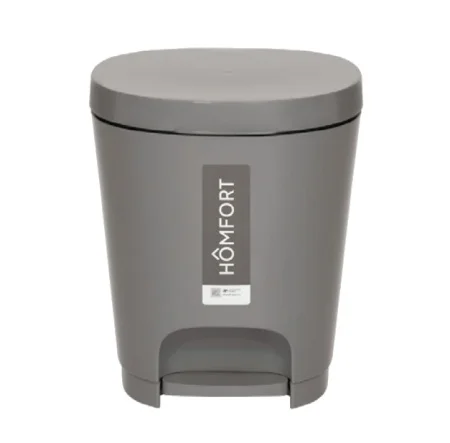 Ведро круглое 8л серое с педалью "YUTO" ЭП 825572 (Элластик-Пласт) *1