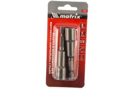 Биты с торцевыми головками 8x65 мм, 2 шт.// Matrix 11573 *1/300