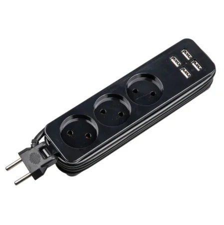 Удлинитель 3х1.8м Travel ПВС 2x1.0 10A белый/салатов. S-CT3-1,8U 893164 (Uniel) *1