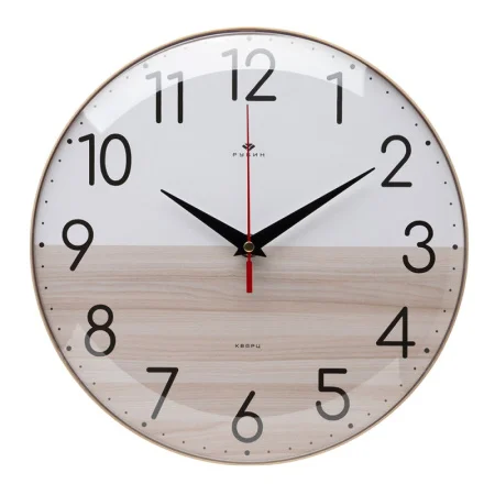 Часы настенные "Текстура дерева " круг d=25см, основание бежевое Рубин 2526-004 *1