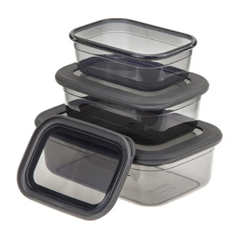 Набор ёмкостей для продуктов РЕСПЕКТ (0,4л+0,7л+1,2л) графитовый М1264