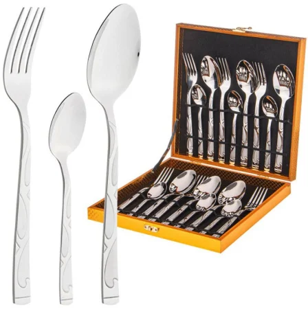 Набор столовых приборов Agness 18предм. на 6 персон в деревянном кейсе 942-011 *1/10