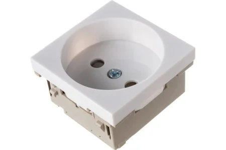 Розетка 1-м 2мод. РКС-20-20-П-К 10А IP20 45х45 без заземл. бел. PRIMER IEK CKK-40D-RSB2-K01-K