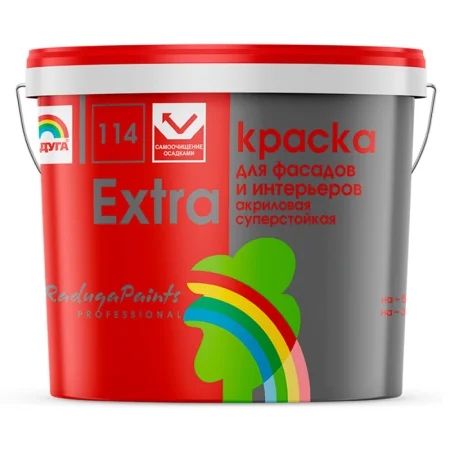 Краска Радуга 114 Экстра, Для фасадов и интерьеров акриловая суперстойкая, база А 2,7 л