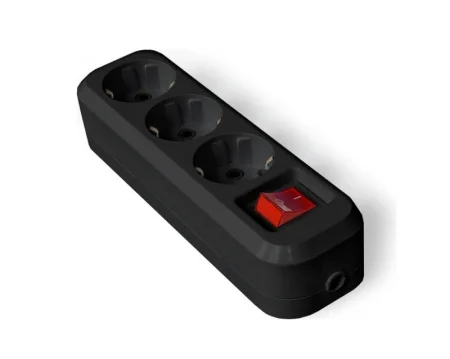 Колодка удлинителя 3-м с заземл. с выкл. АБС-пластик черн. 1310 UNIVersal *1